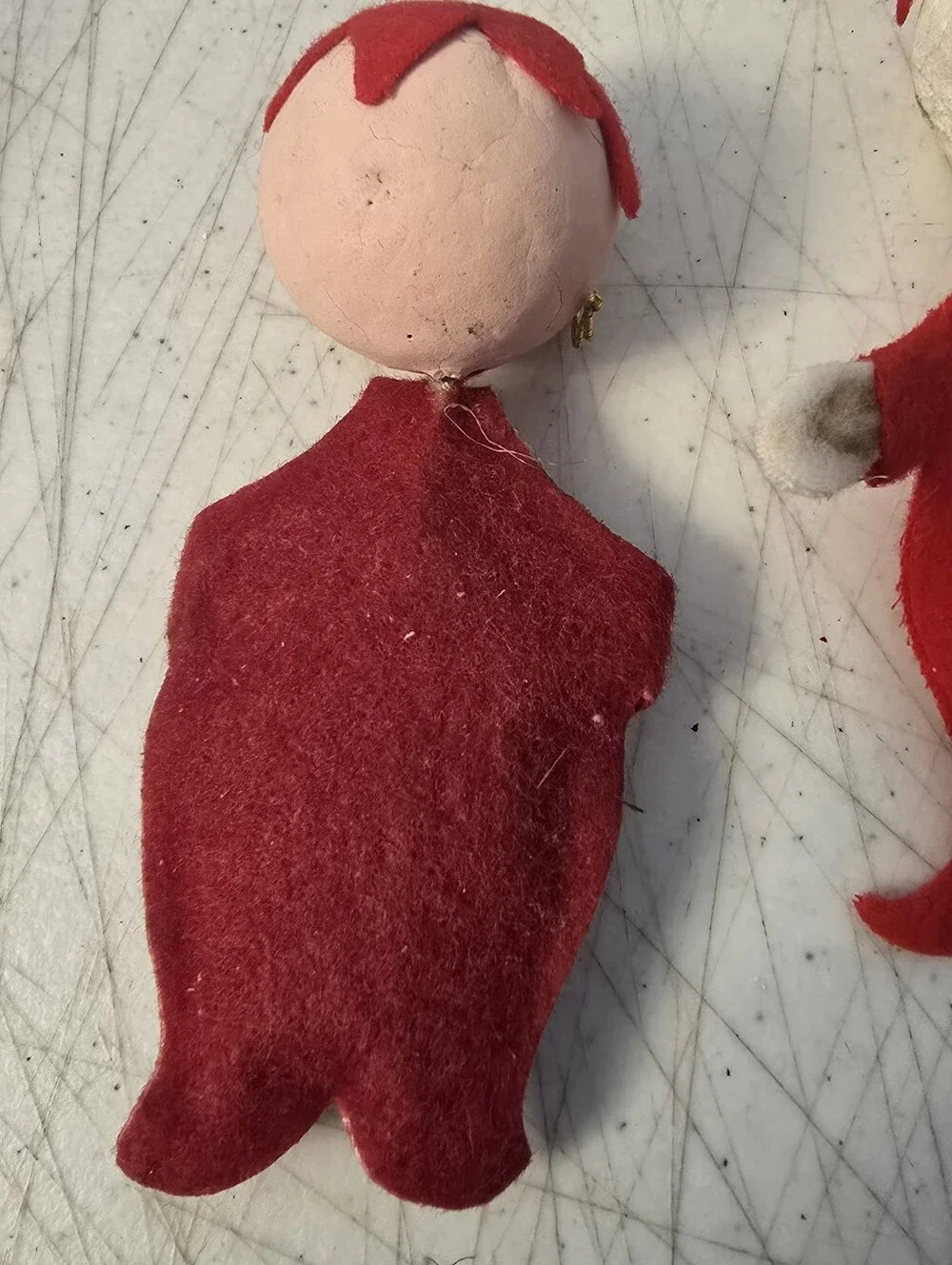 2 Felt Boys Clowns Christmas Tree Ornaments Vintage 4
